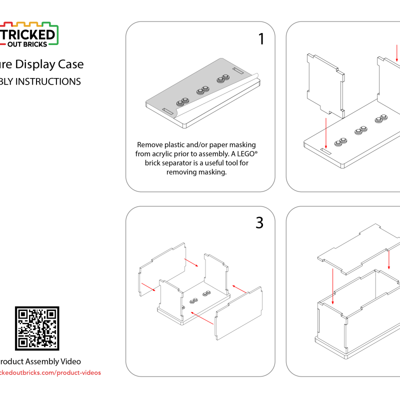LEGO® Display – Tricked Out Bricks 3 Figure Display Case