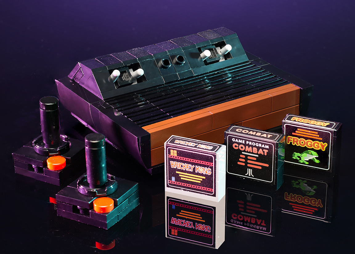 Brickshow Shop Custom Classic 1977 Video Game Console made using LEGO bricks Building Kit