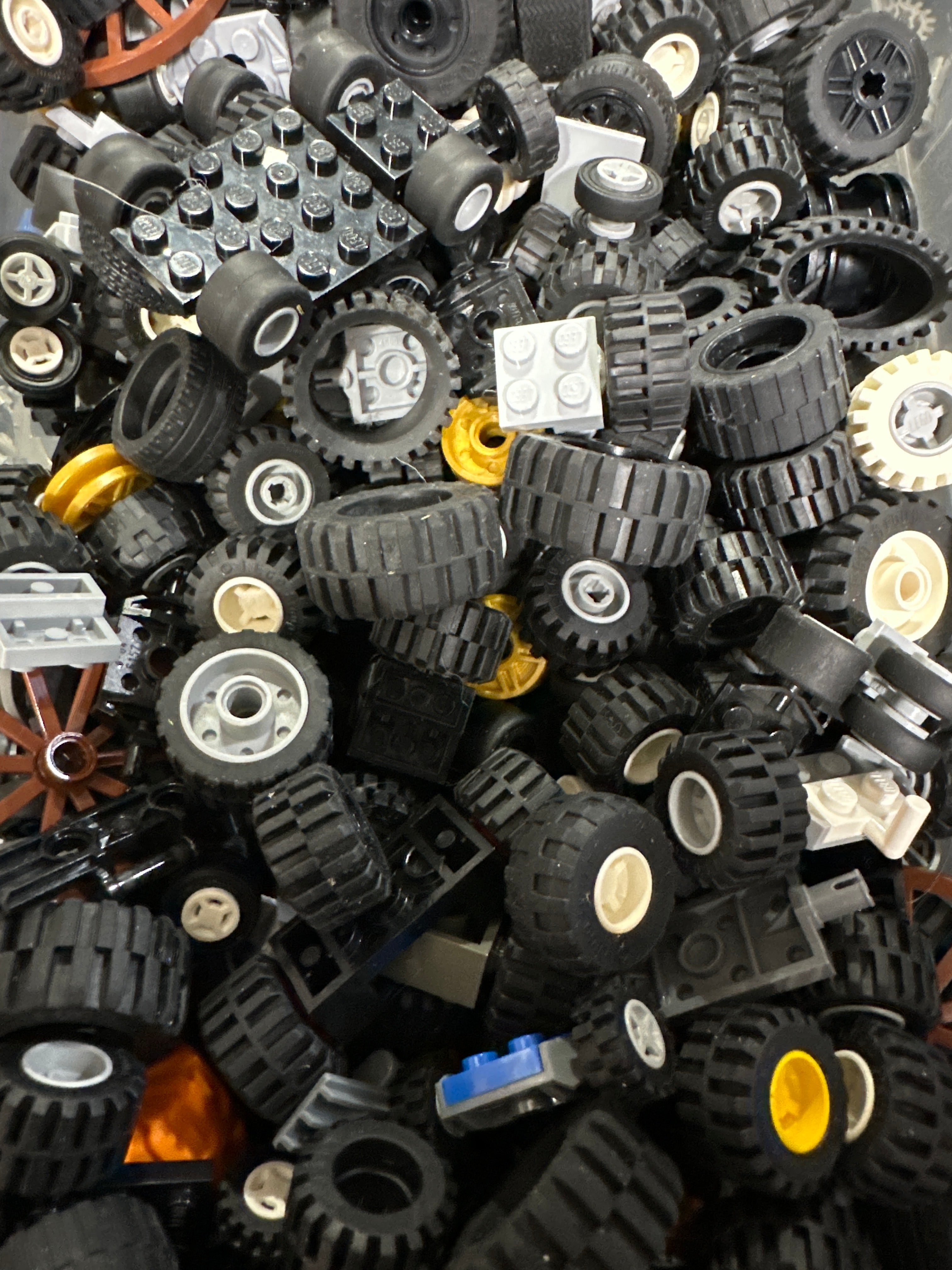 Preowned LEGO® Bulk Small Sized Wheels & Tires 1lb