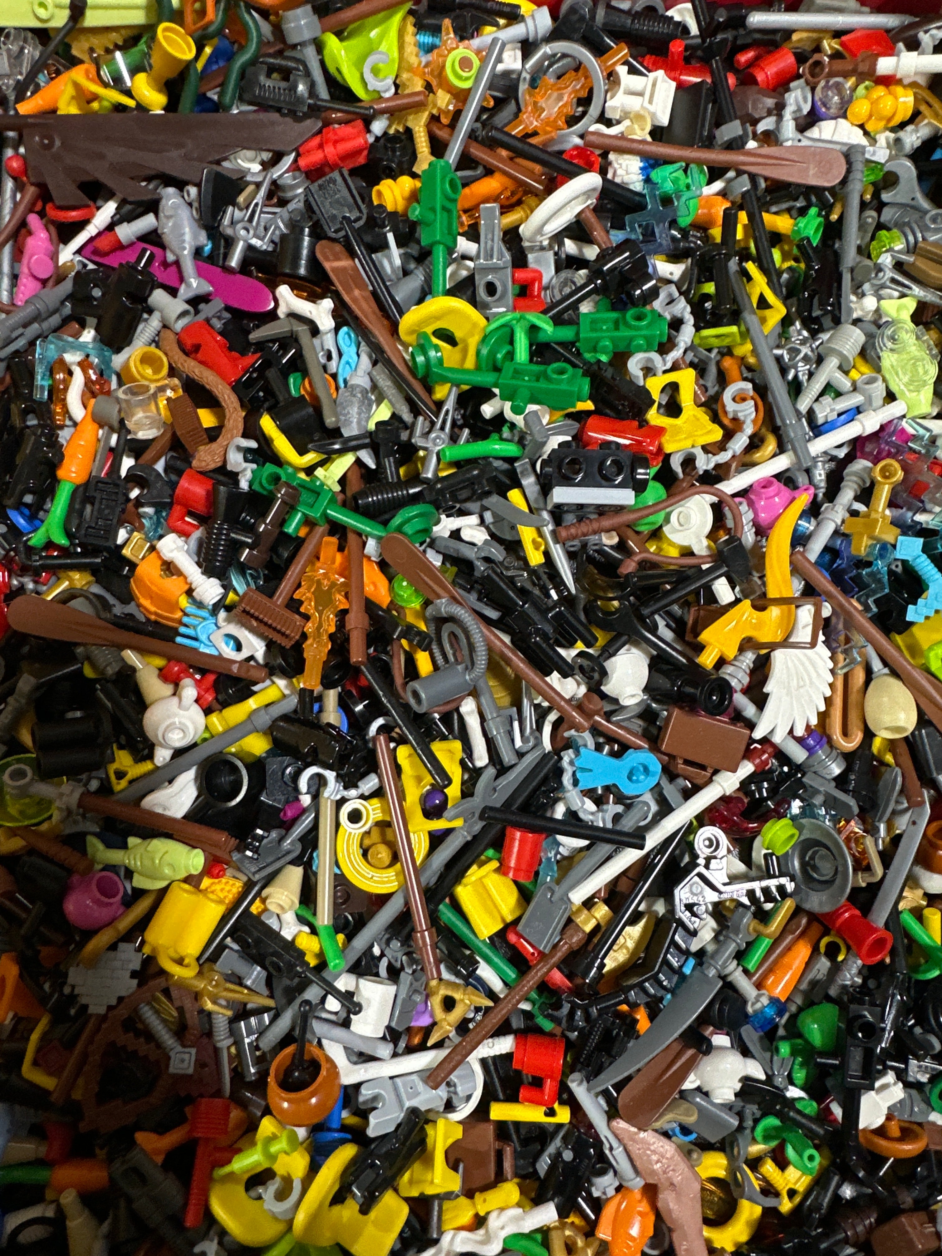 Preowned Bulk LEGO® Minifigure Accessories, Tools, Weapons, Handheld Items
