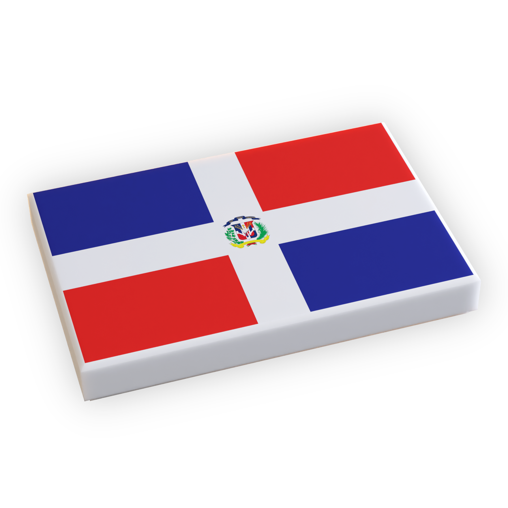 Dominican Republic Flag (2x3 Tile) made using LEGO part