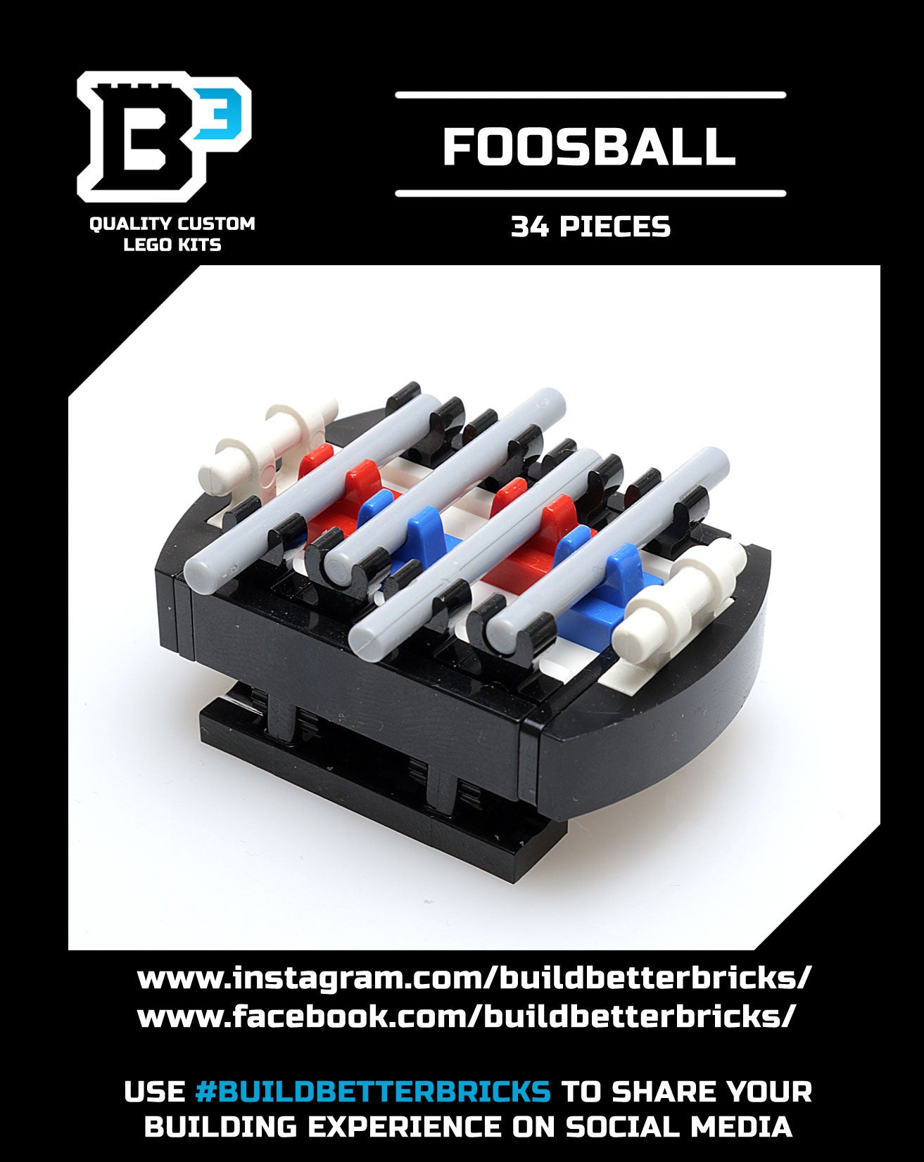 Brickshow Shop Foosball Table B3 Customs Arcade Building made using LEGO parts Building Kit