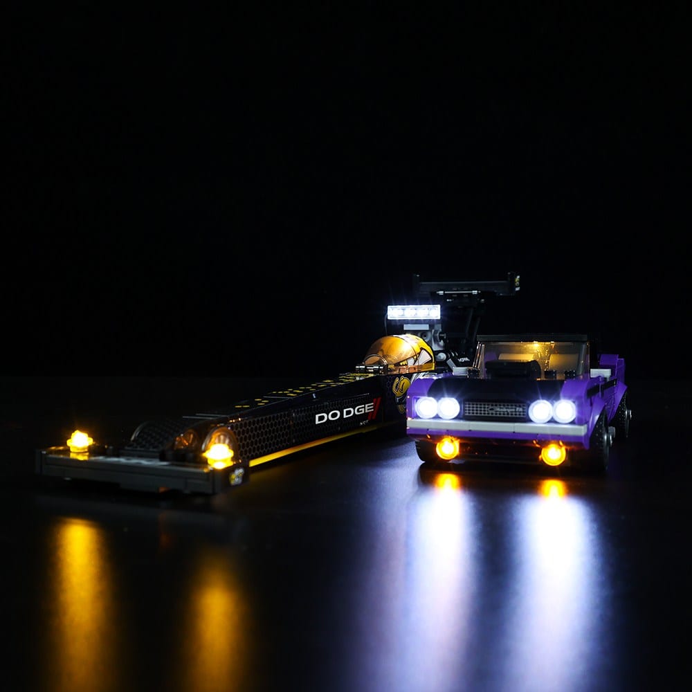 LEGO Light Kit for Mopar Dodge SRT Top Fuel Dragster and 1970 Dodge Challenger T/A 76904