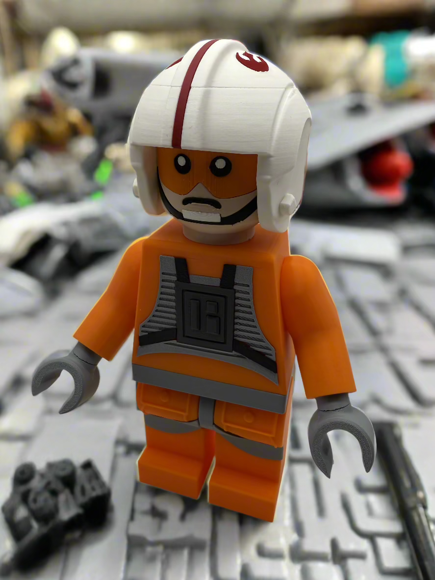 LEGO-inspired Star Wars Rebel Pilot Display Figure Collectible