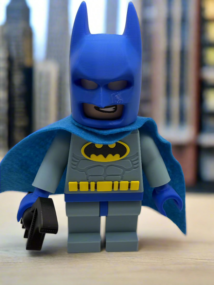 LEGO-inspired DC Classic Batman (Grey/Blue) Display Figure Collectible