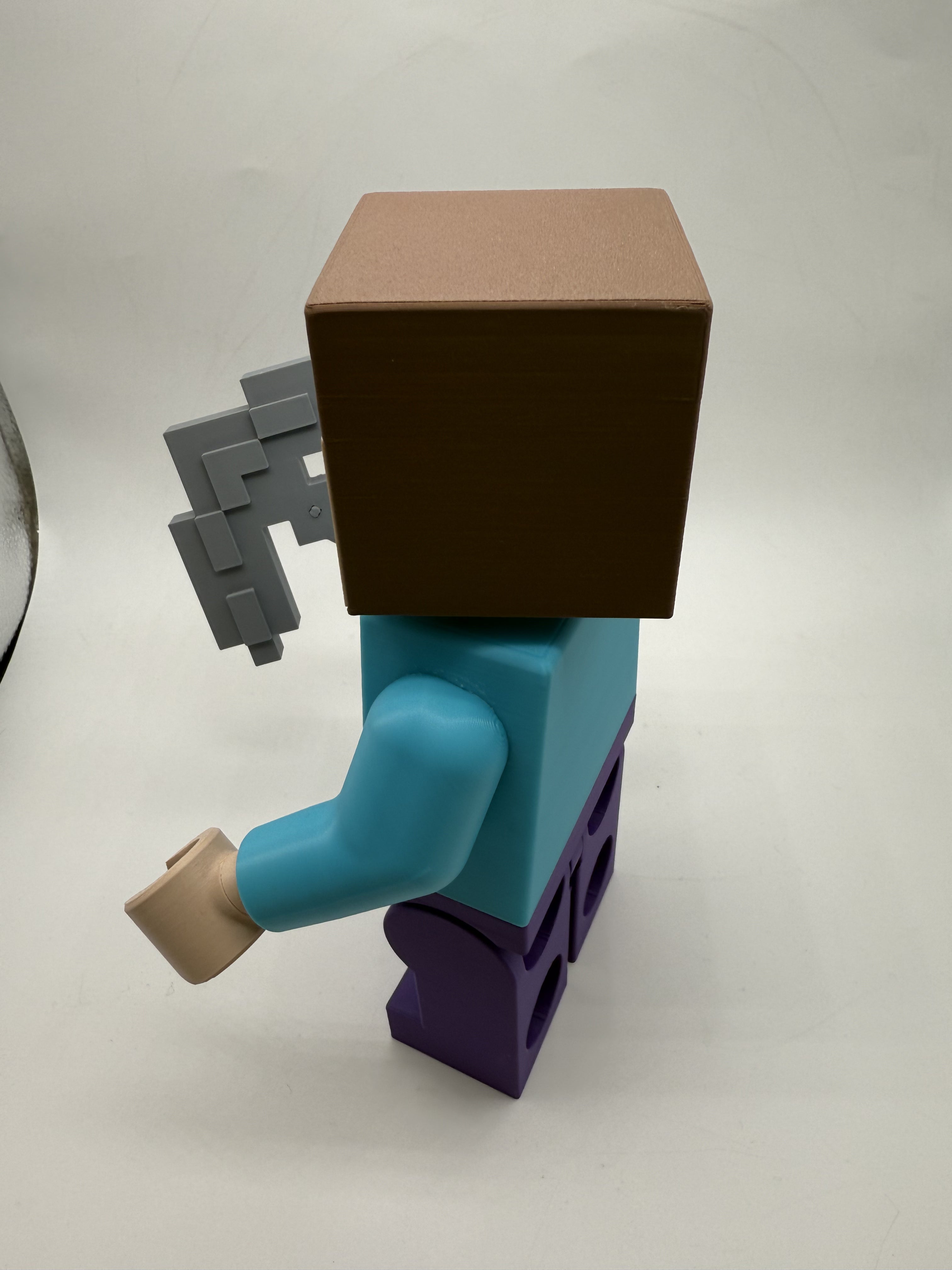 LEGO-inspired Minecraft Steve Display Figure Collectible