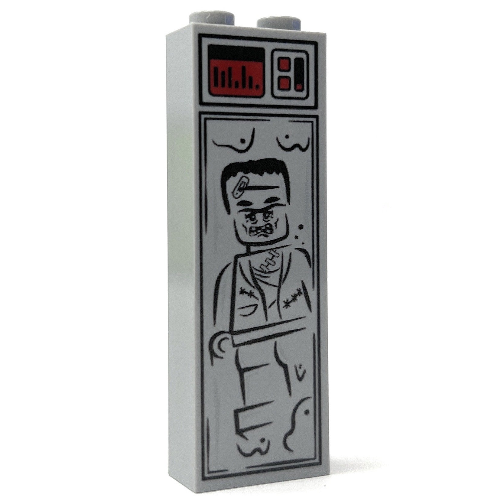 Brickshow Shop Frankenstein's Monster (Halloween) in Carbonite (1x2x5 Brick) - B3 Customs Building Kit