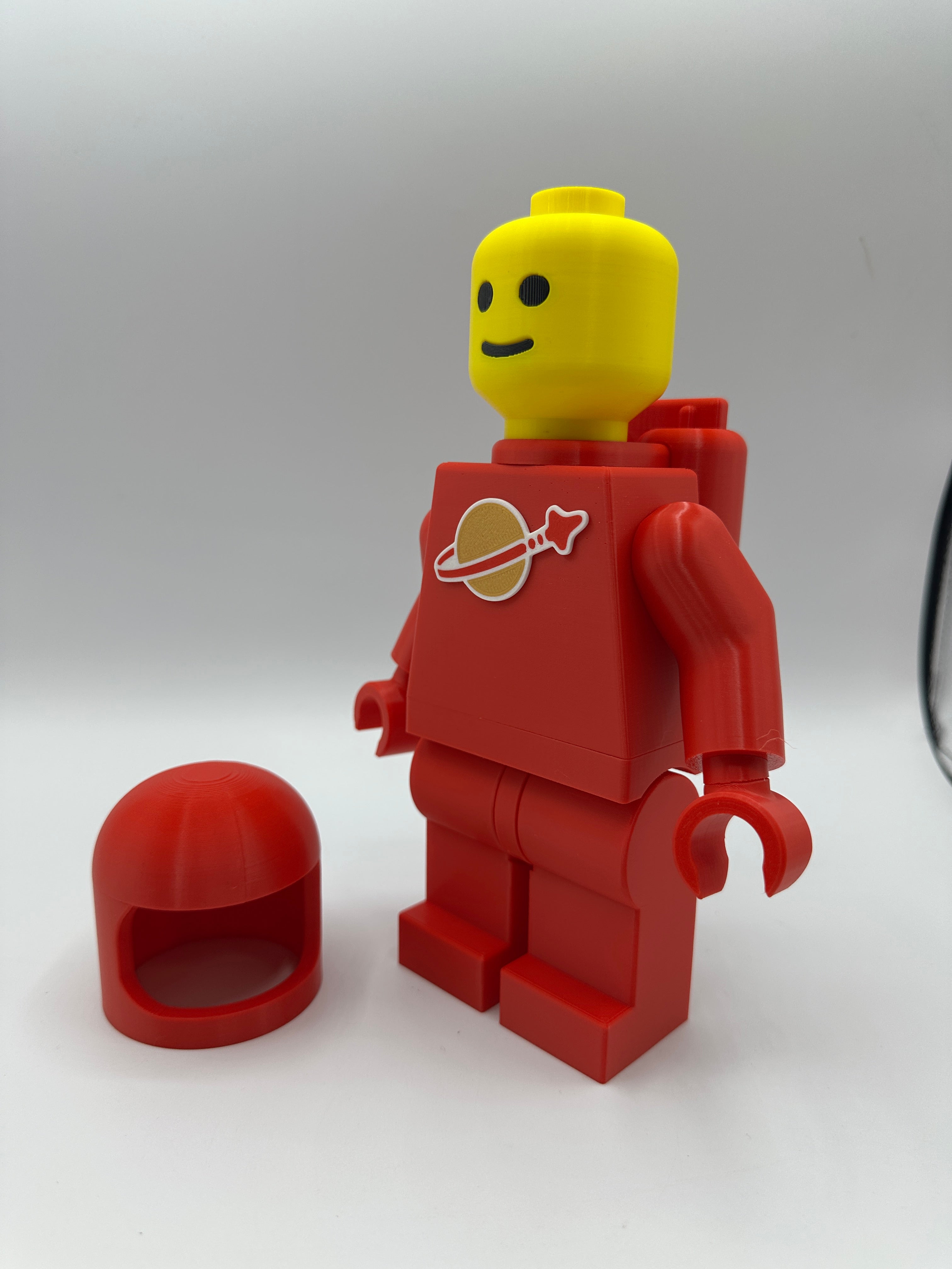 3D Printed Classic Space - Red with Air Tanks Large Scale 8.5"- 9.5" Minifigure