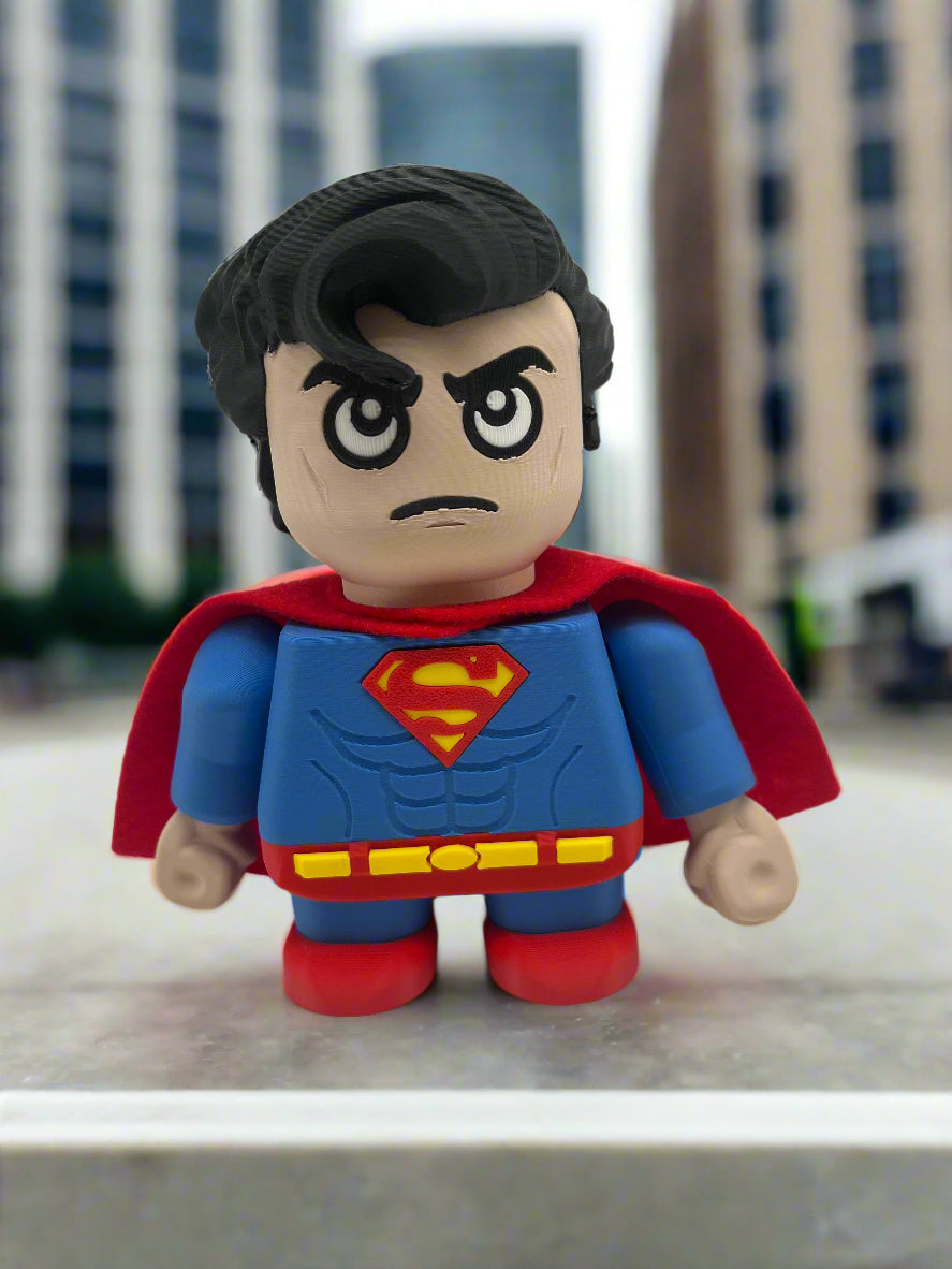 LEGO-inspired DC Superman Medium Scale 6"- 8" Chunk Display Figure Collectible