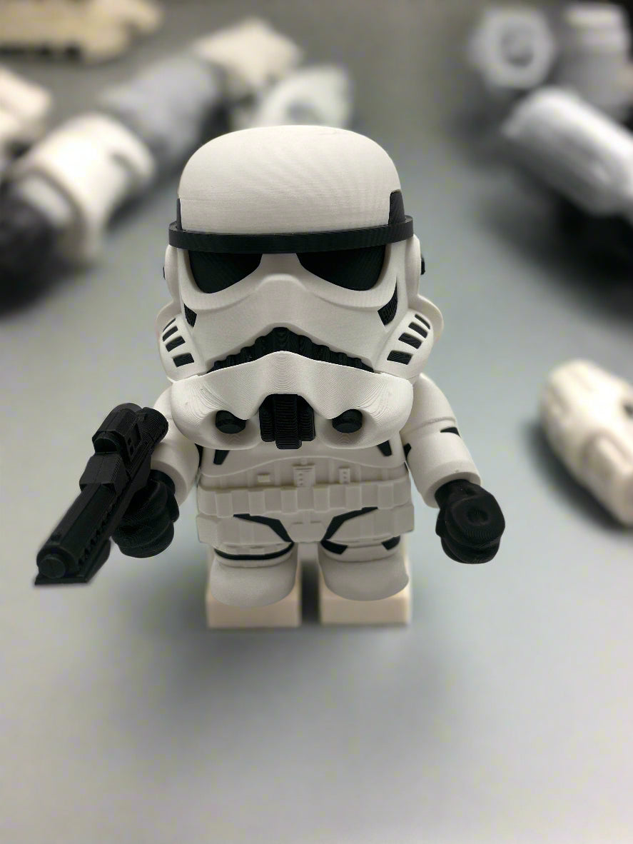LEGO-inspired Star Wars Stormtrooper Medium Scale 6"- 8" Chunk Display Figure Collectible