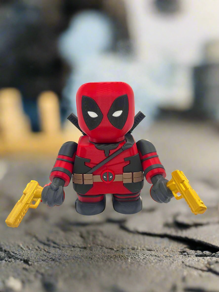 LEGO-inspired Marvel Deadpool Medium Scale 6"- 8" Chunk Display Figure Collectible