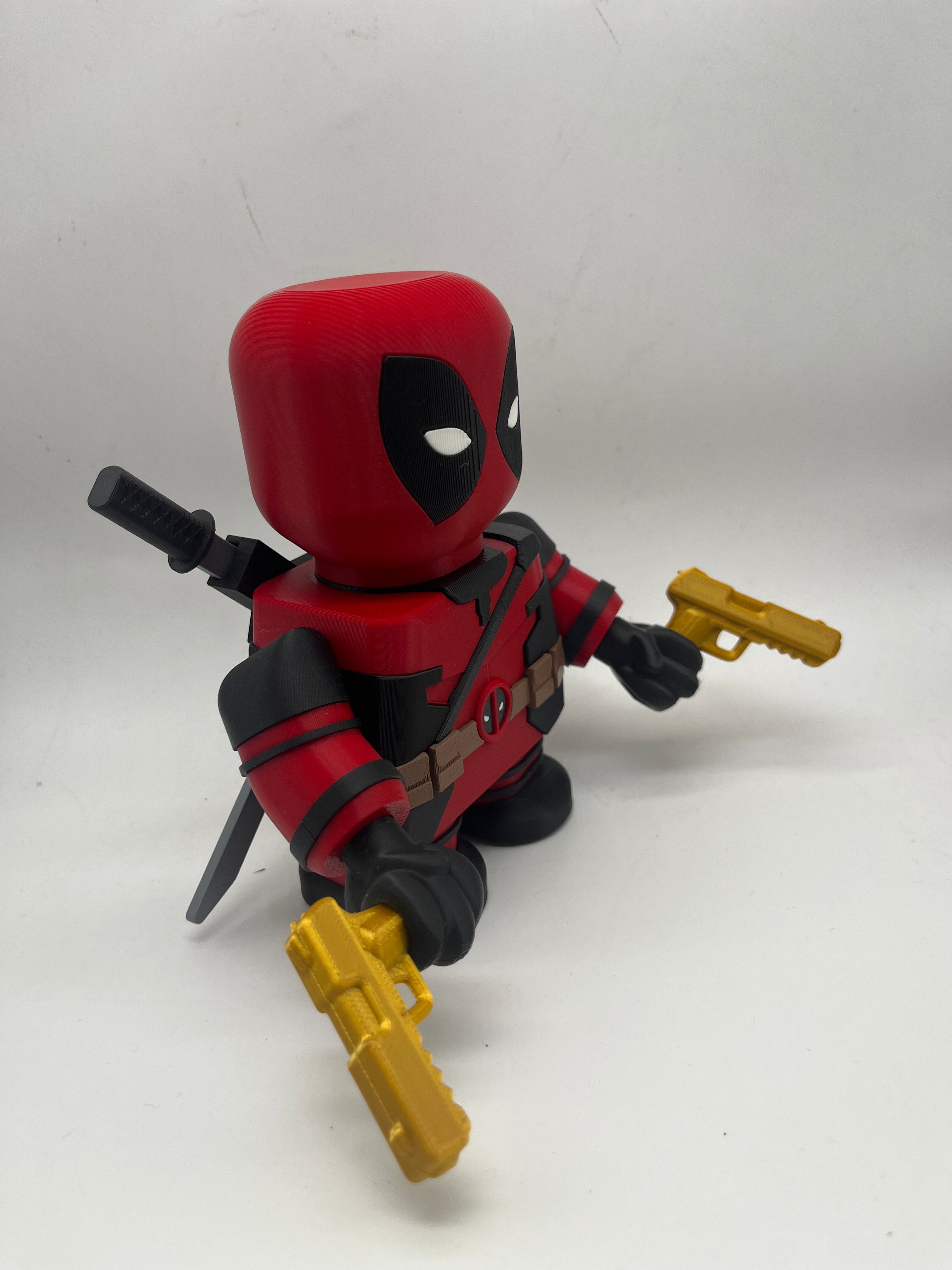 LEGO-inspired Marvel Deadpool Medium Scale 6"- 8" Chunk Display Figure Collectible