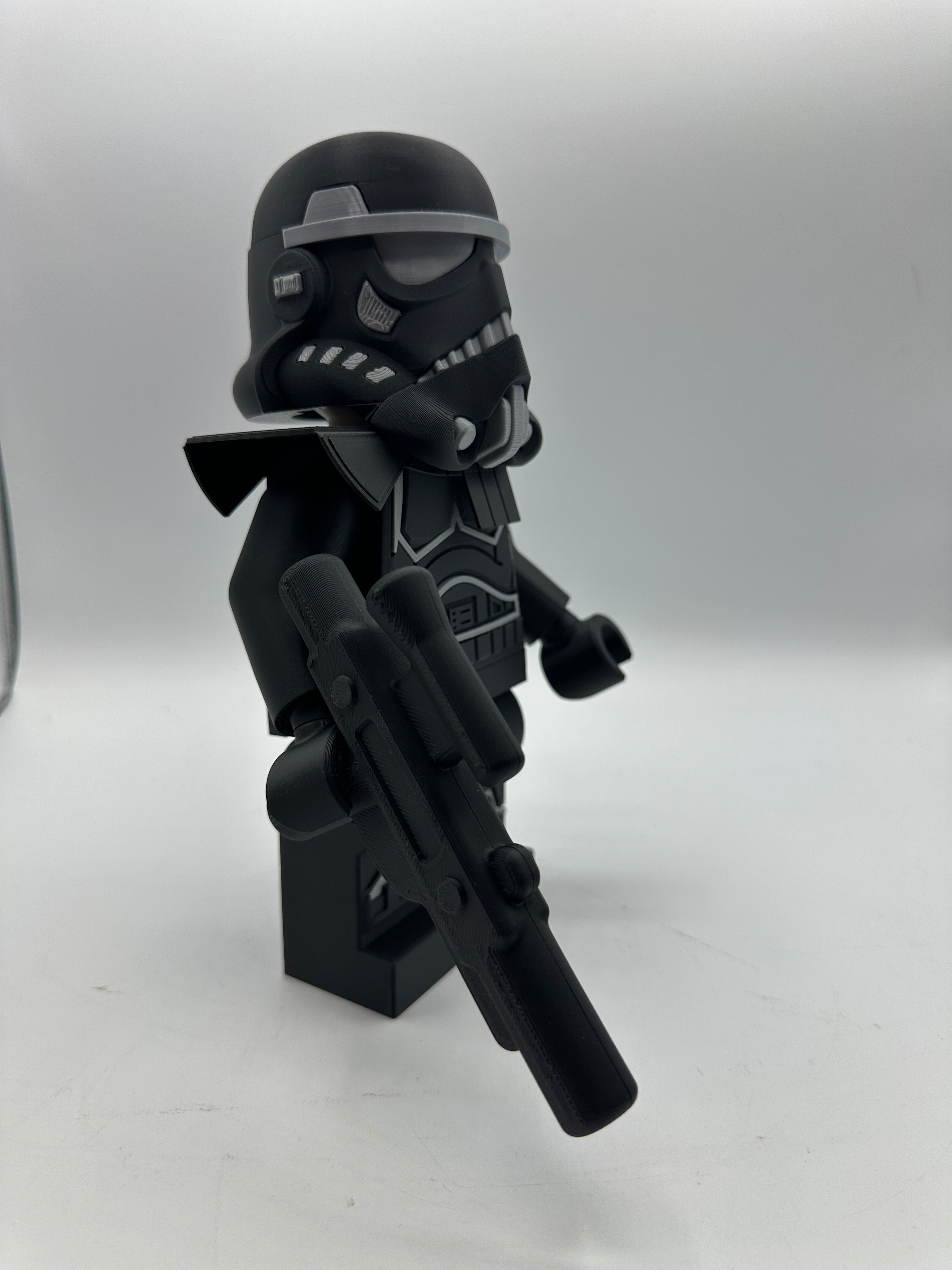 3D Printed Star Wars Shadow Stormtrooper Large Scale 8.5"- 9.5" Minifigure