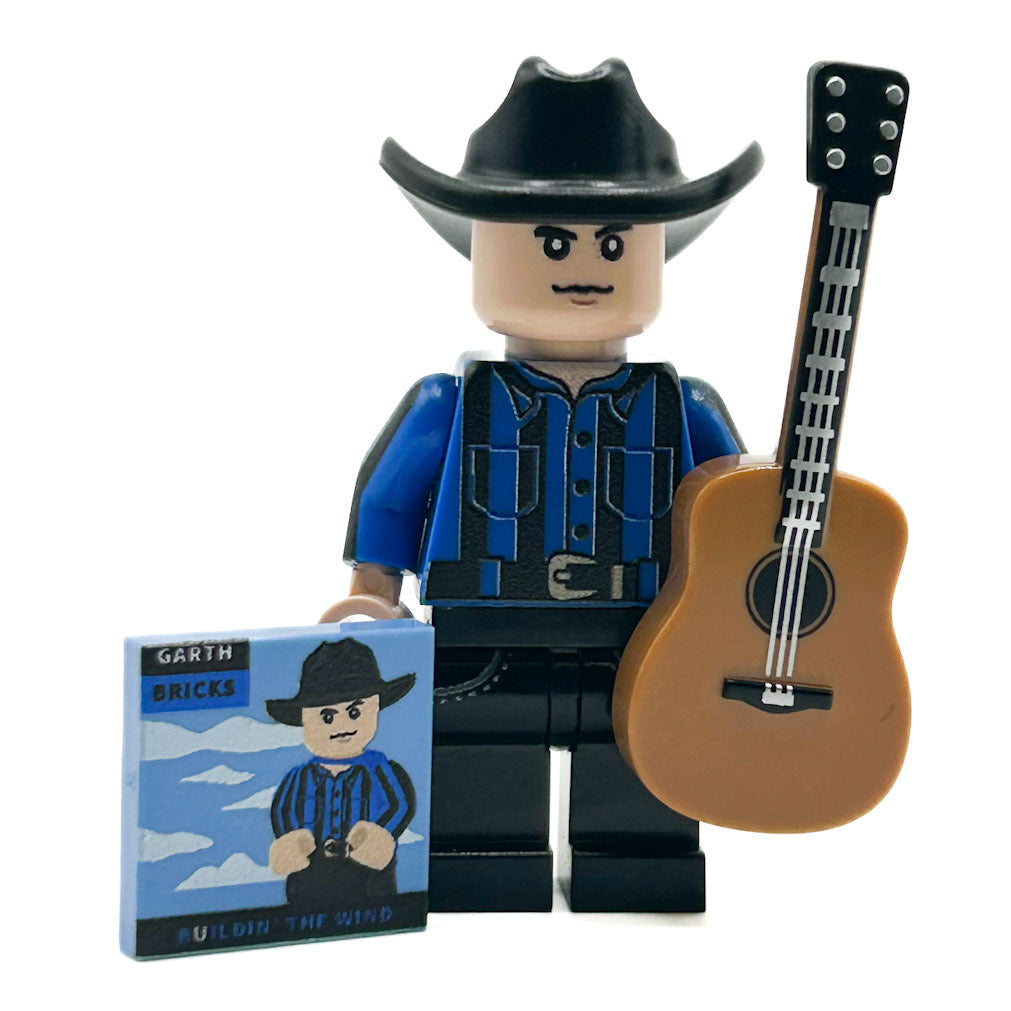 Brickshow Shop Custom LEGO® Minifigure – Garth Brooks Musician (Buildin' the Wind) - B3 Customs Collectible