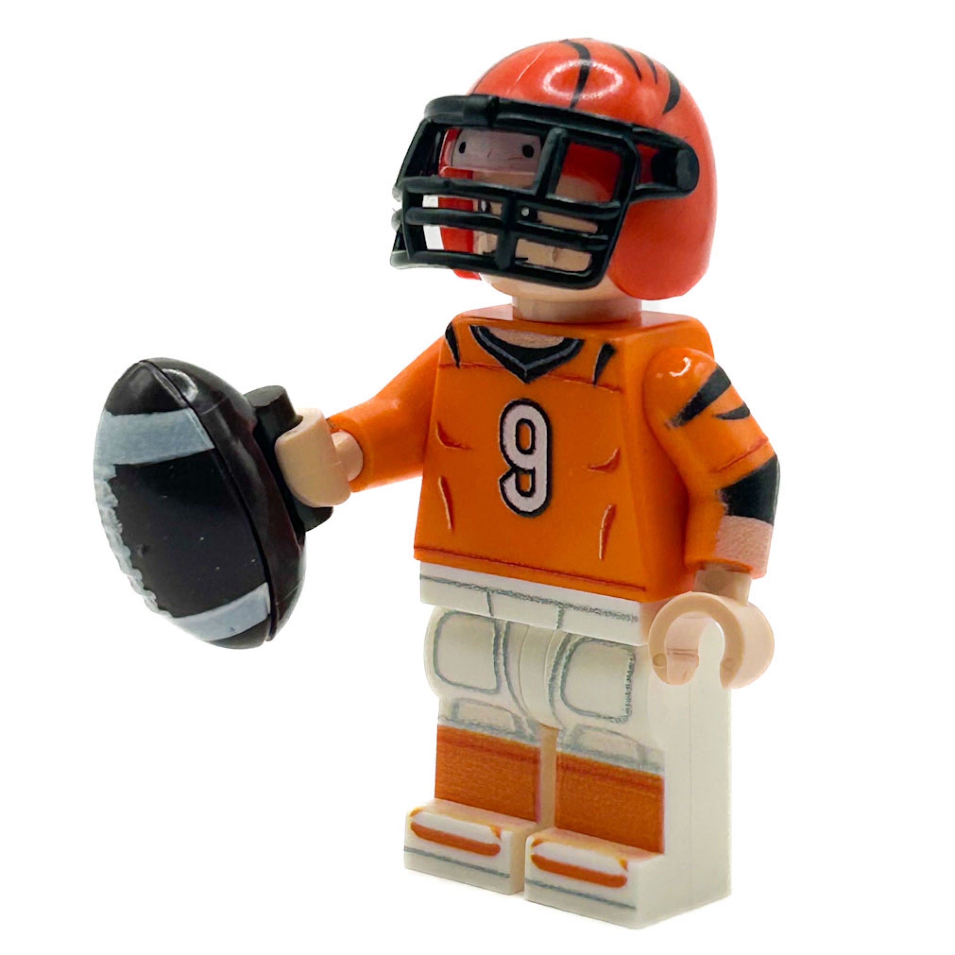 Brickshow Shop Custom LEGO® Minifigure – #9 QB Bengals Football Player - B3 Customs Collectible