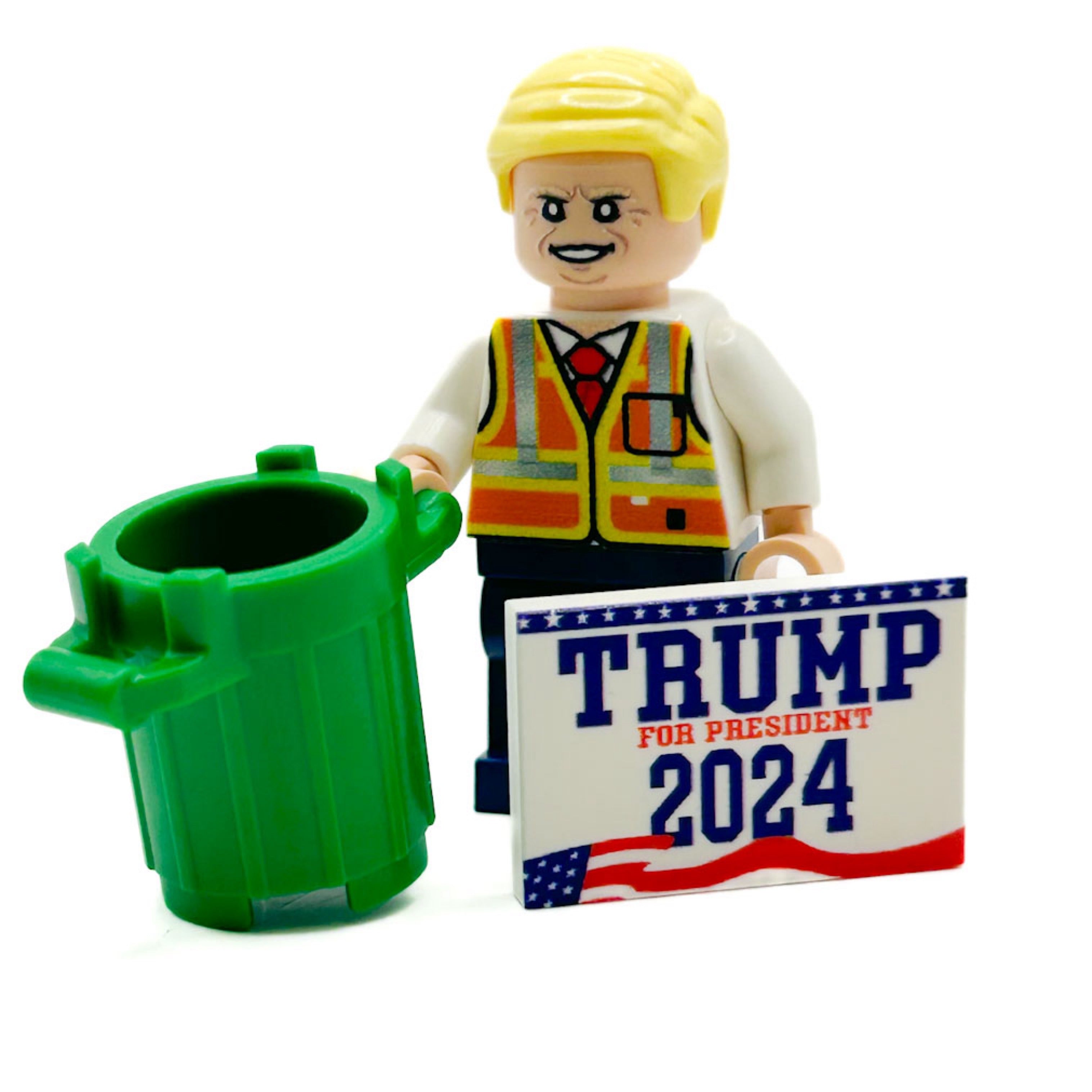 Brickshow Shop Custom LEGO® Minifigure – Garbage Man President Trump - B3 Customs Collectible