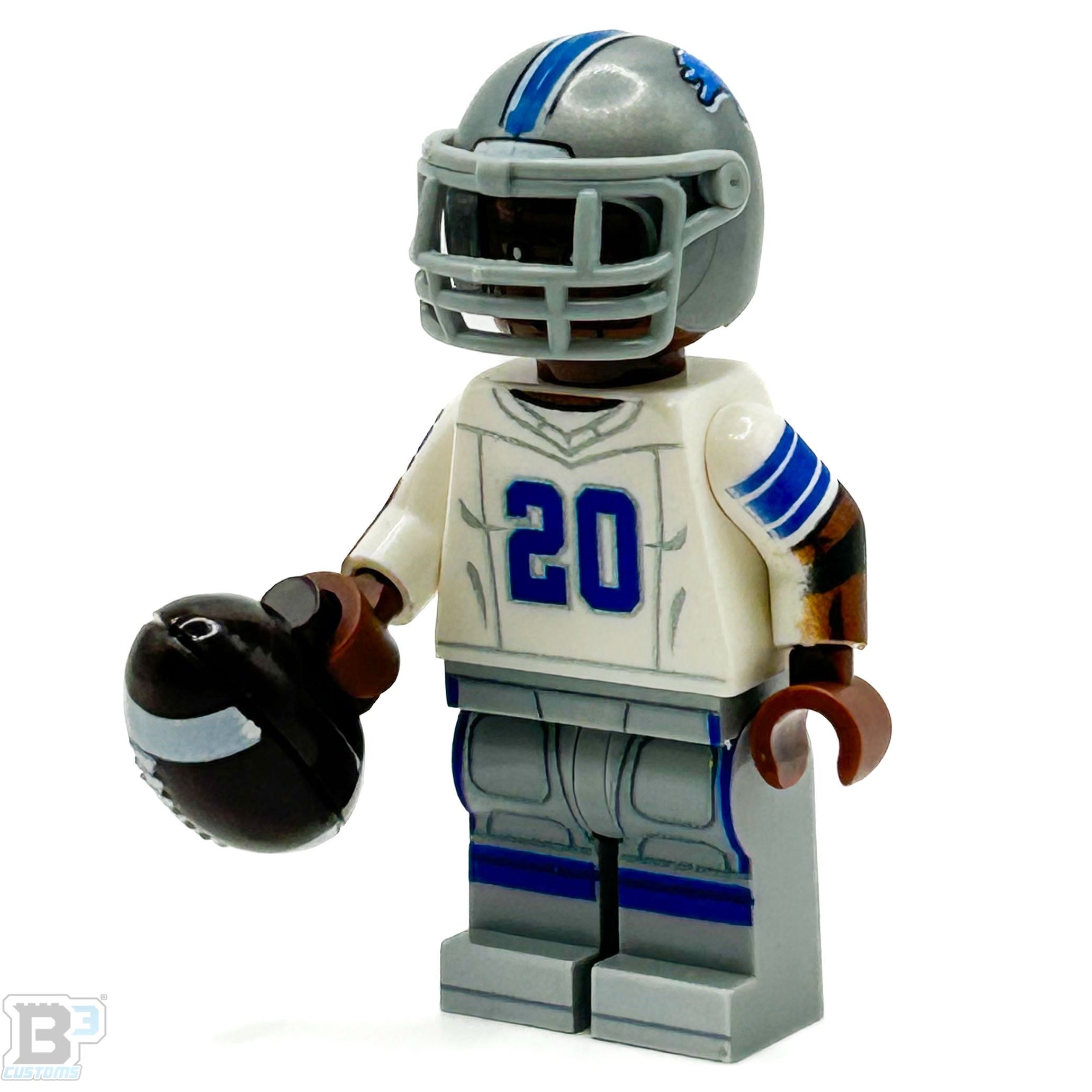 Brickshow Shop Custom LEGO® Minifigure – #20 RB Barry Detroit Lions Football Player - B3 Customs Collectible