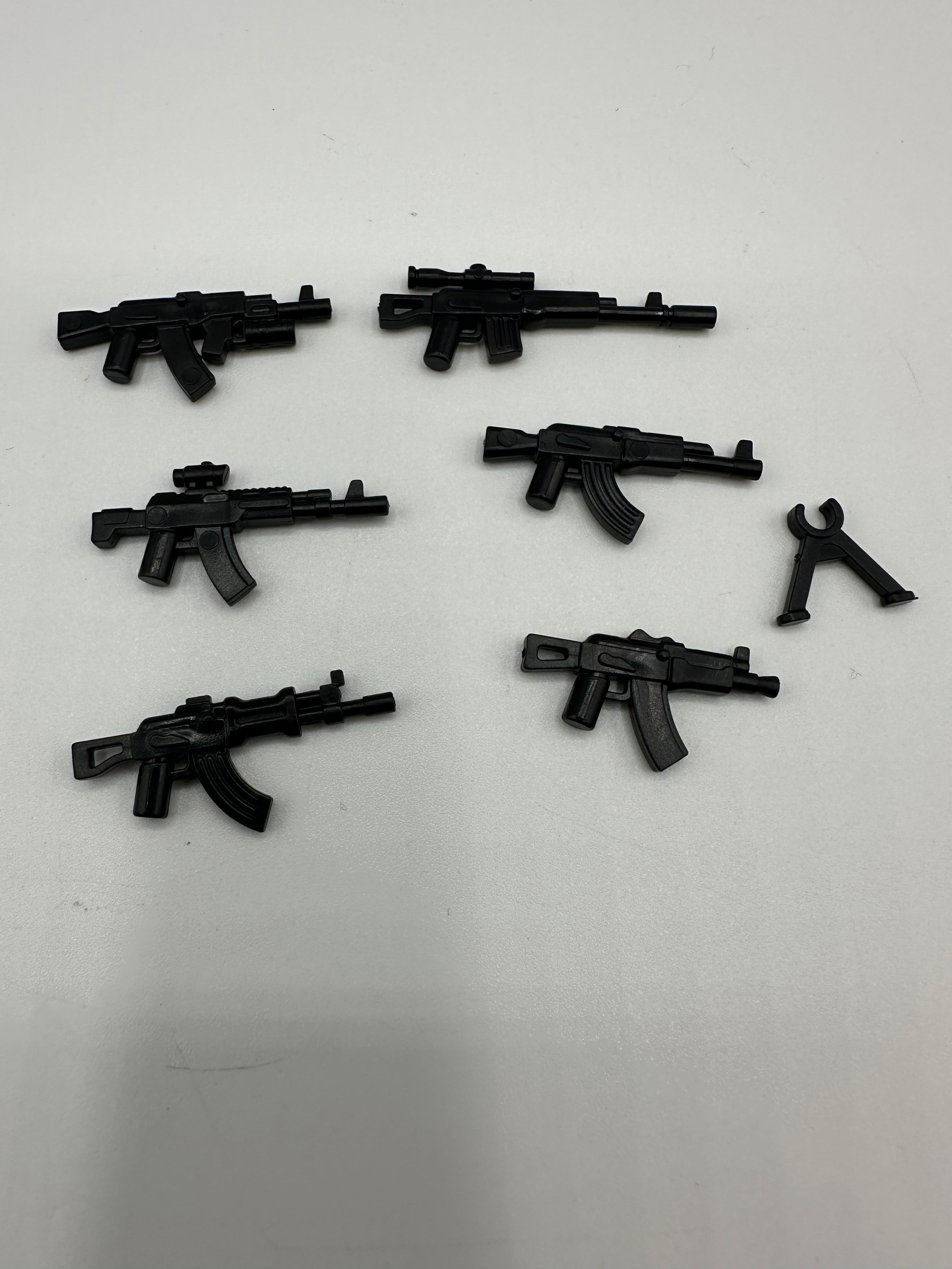 Generic Minifigure Military Rifle Pack - 6 Rifles