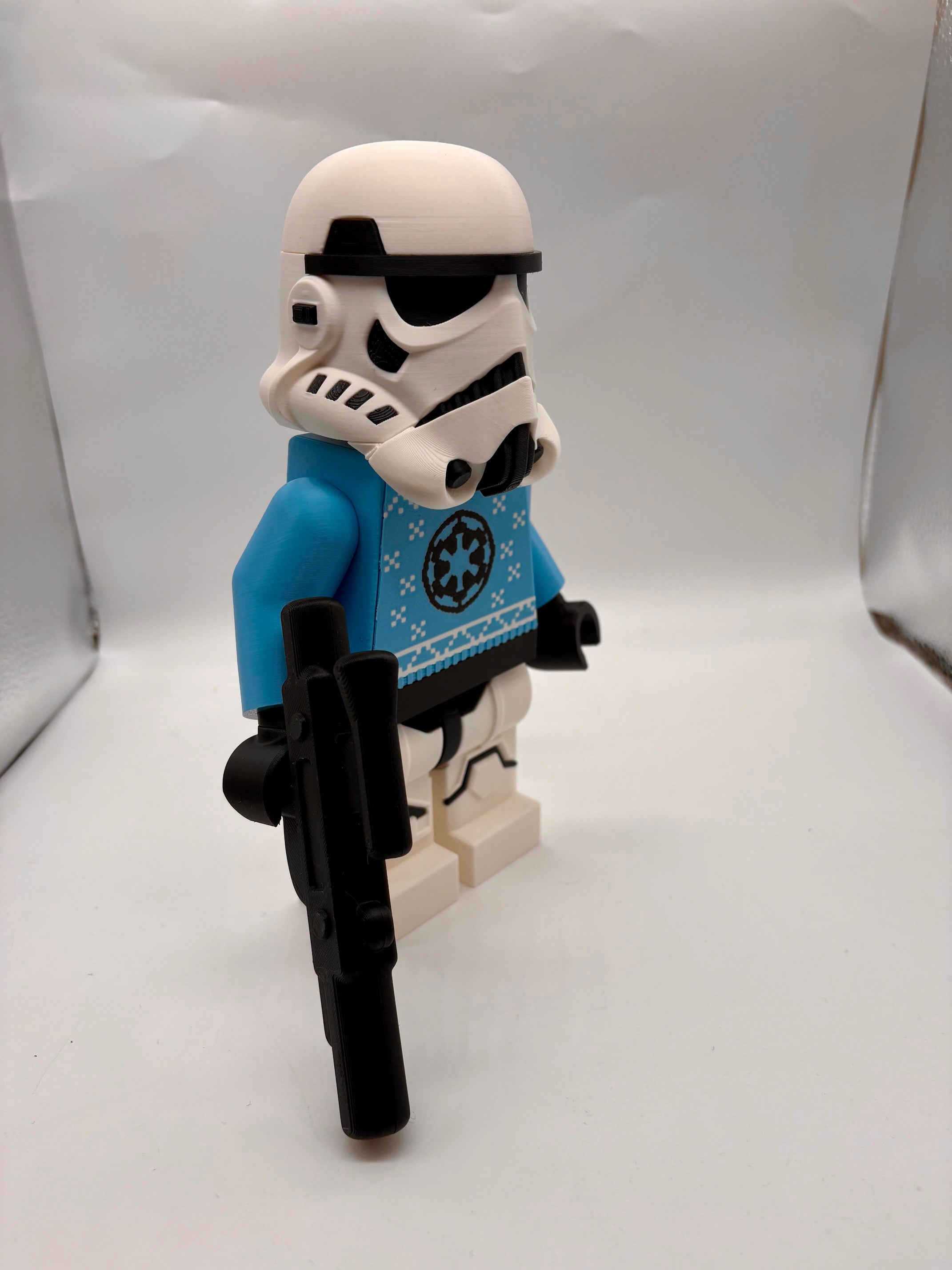 3D Printed Star Wars Stormtrooper - Holiday Sweater Version - Large Scale 8.5"- 9.5" Minifigure