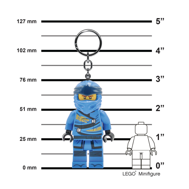 LEGO® Keychain – NINJAGO Legacy Large 3 Inch Tall Figure Keychain Light - Jay (KE148H)
