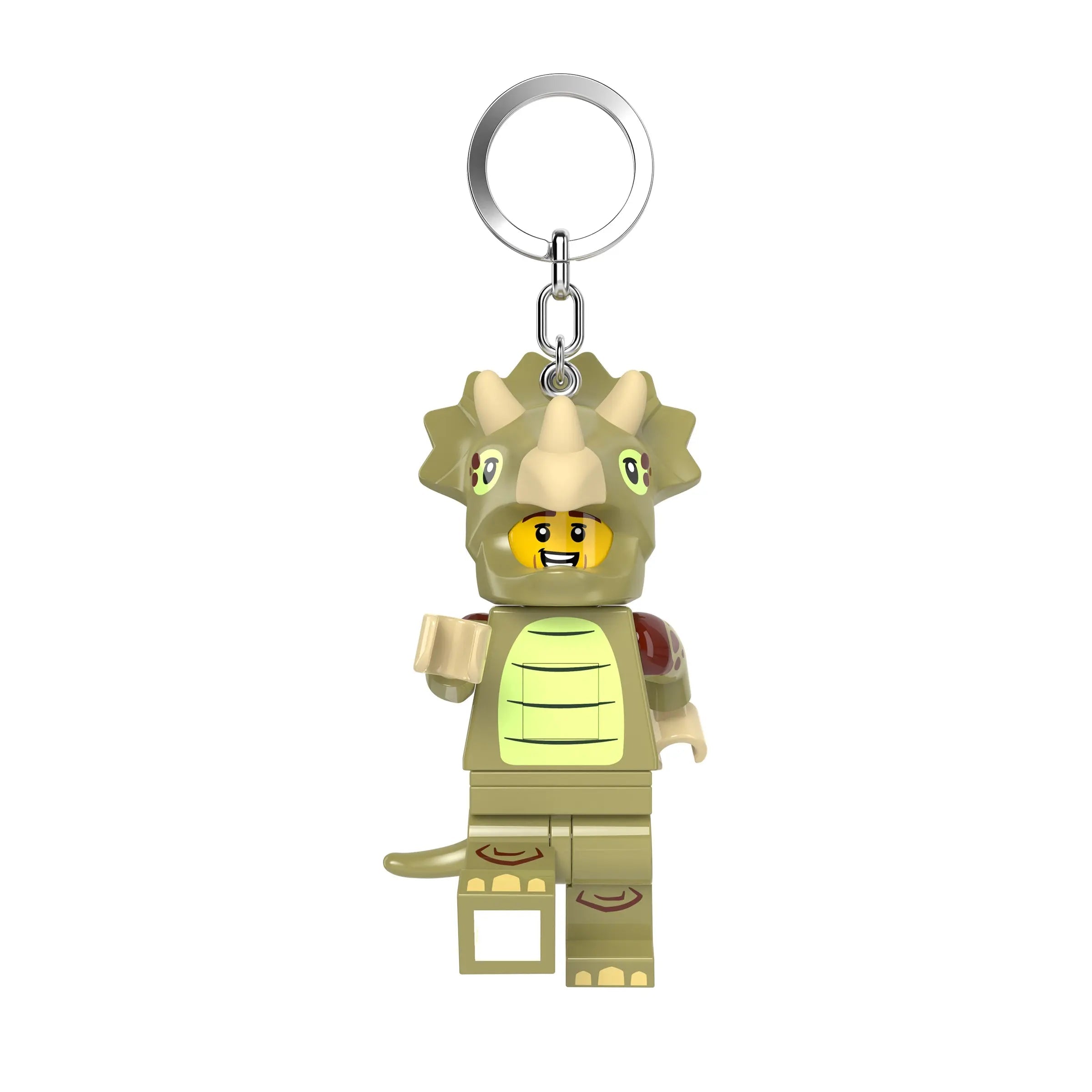LEGO® Large 3 Inch Tall Figure Keychain Light - Triceratops Costume Fan (KE238H)