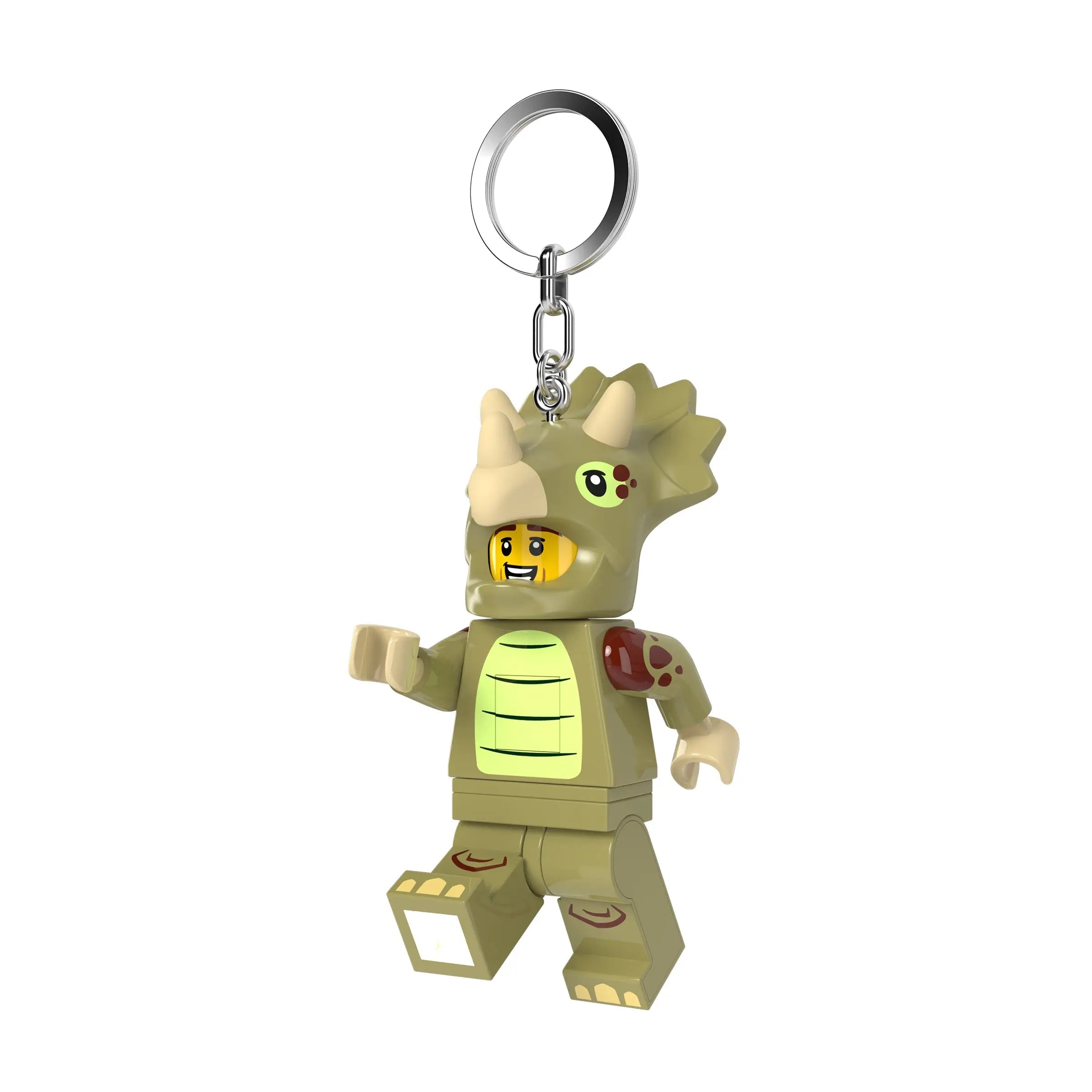 LEGO® Large 3 Inch Tall Figure Keychain Light - Triceratops Costume Fan (KE238H)