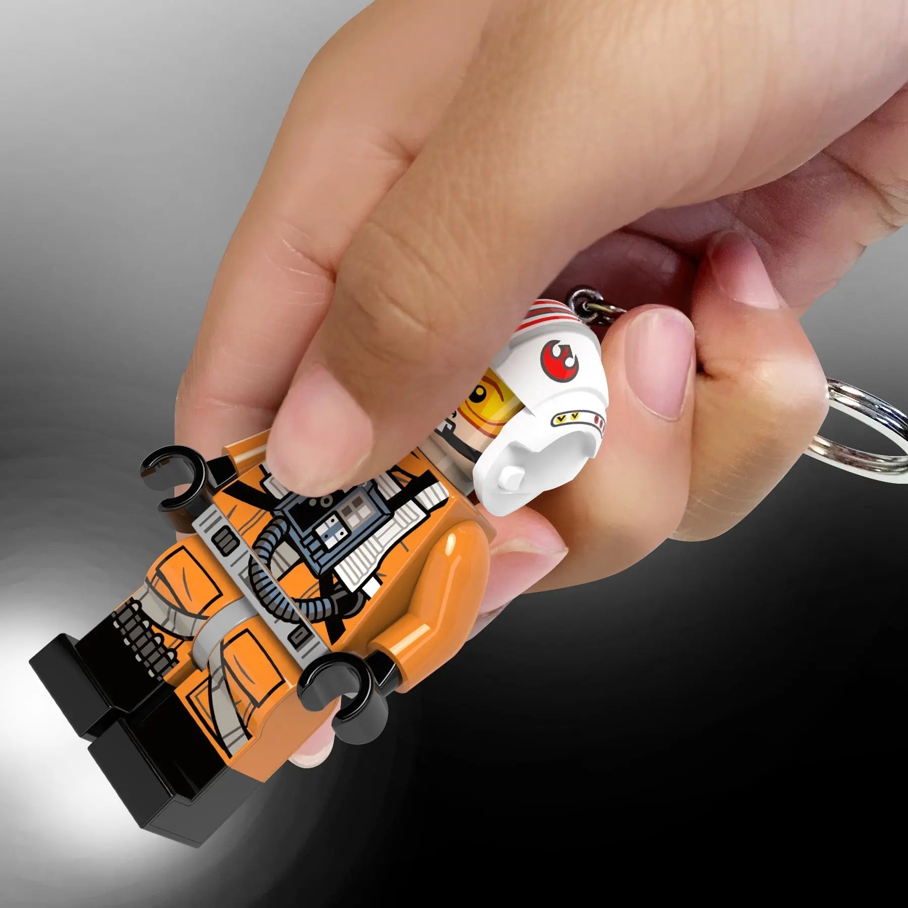 LEGO® Large 3 Inch Tall Figure Keychain Light - Luke Skywalker Pilot (KE244H)
