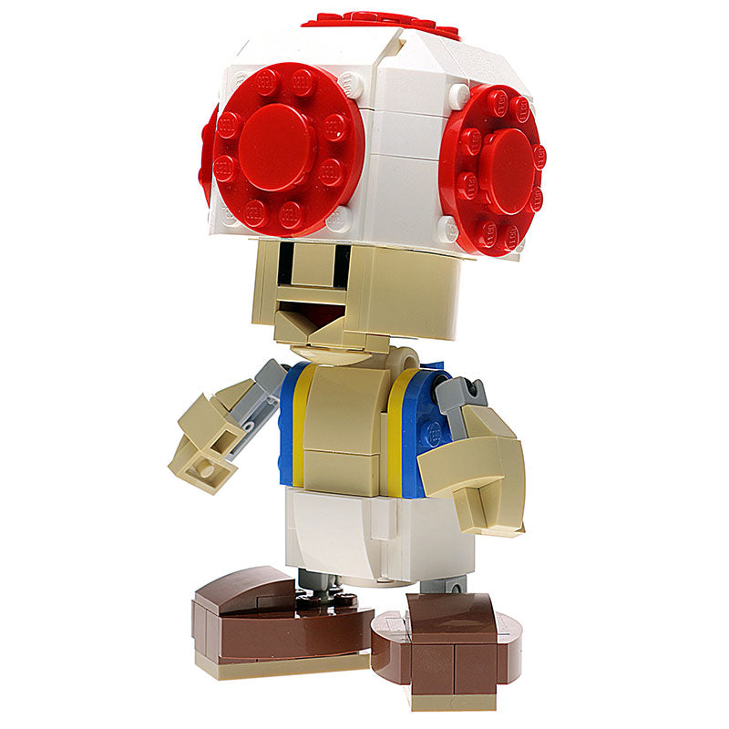 Brickshow Shop Custom Super Mushroom Head Figure made using LEGO parts - B3 Customs Building Kit