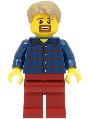 Preowned LEGO® Minifigure – LEGOLAND Parks LLP003 LEGOLAND Park Male Dark Blue Plaid Button