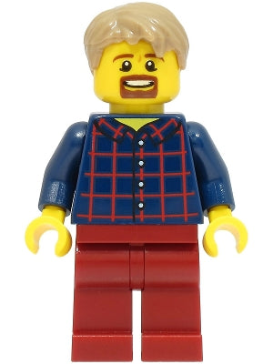 Preowned LEGO® Minifigure – LEGOLAND Parks LLP003a LEGOLAND Park Male Dark Blue Plaid Butto