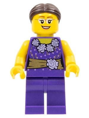 Preowned LEGO® Minifigure – LEGOLAND Parks LLP005 LEGOLAND Park Female Dark Purple Blouse w