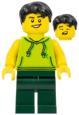 Preowned LEGO® Minifigure – LEGOLAND Parks LLP014 LEGOLAND Park Visitor Male Lime Sleeveles