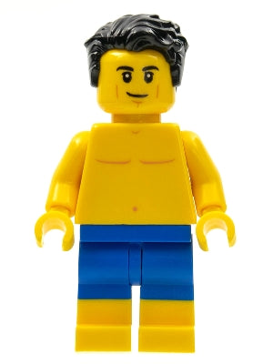Preowned LEGO® Minifigure – LEGOLAND Parks LLP028 LEGOLAND Park Male Black Hair Bare Chest