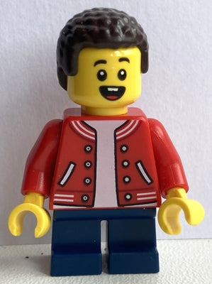 Preowned LEGO® Minifigure – LEGOLAND Parks LLP032 LEGOLAND Park Boy Red Jacket Coiled Hair