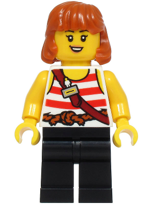 Preowned LEGO® Minifigure – LEGOLAND Parks LLP035 (LEGOLAND Pirate Splash Battle Attendant - Female, White Pirate Tank Top, B
