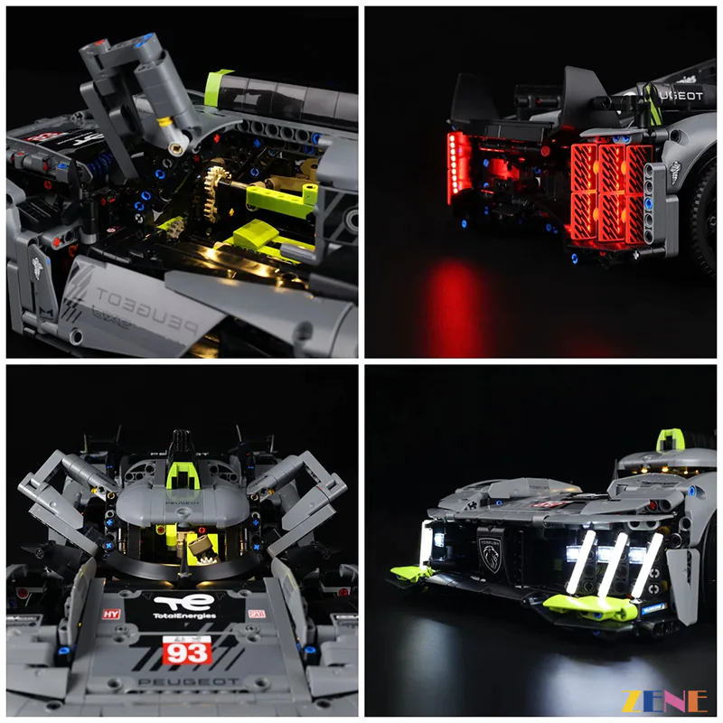 LEGO Light Kit for PEUGEOT 9X8 24H Le Mans Hybrid Hypercar 42156