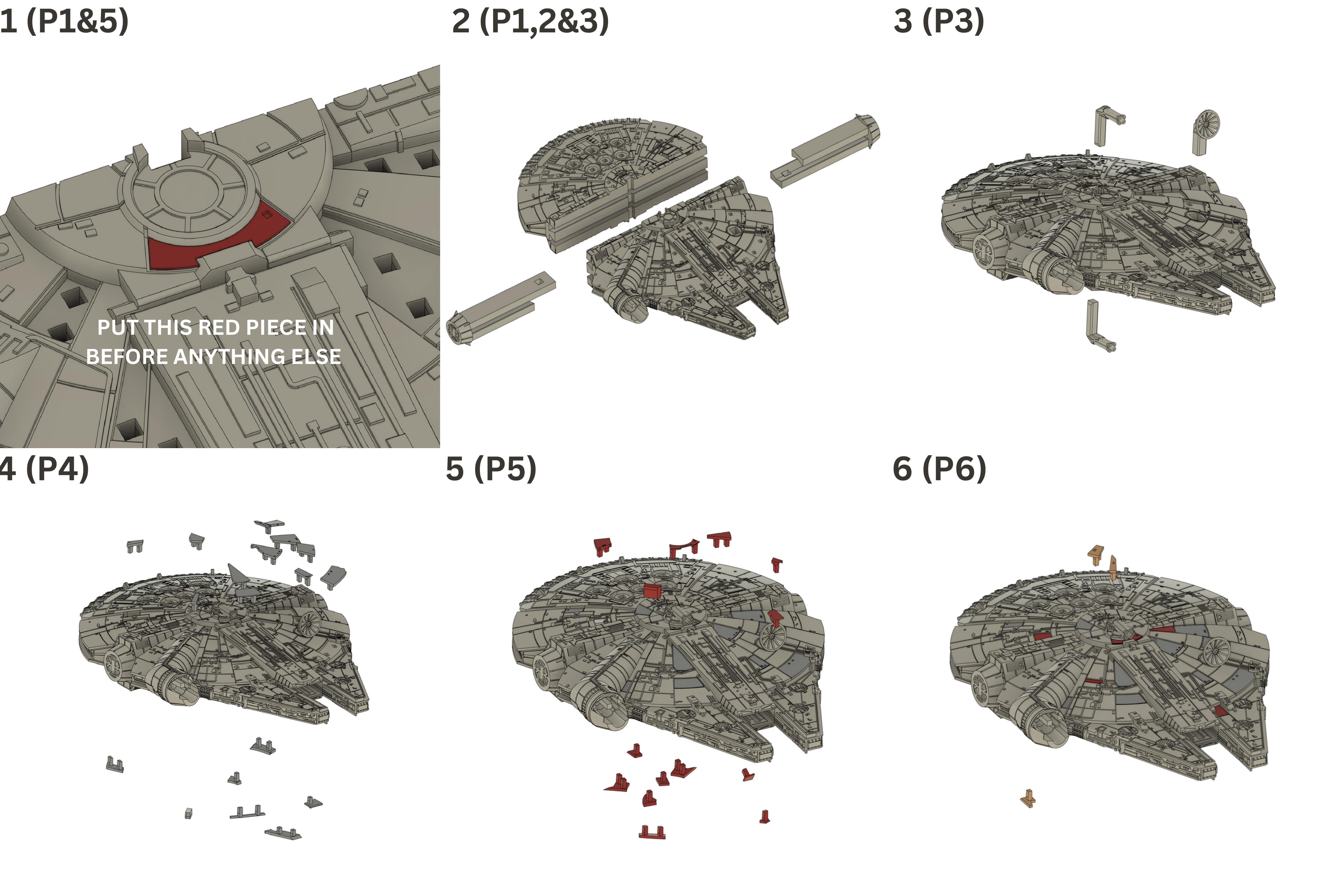 3D Printed Star Wars Millennium Falcon Building Kit