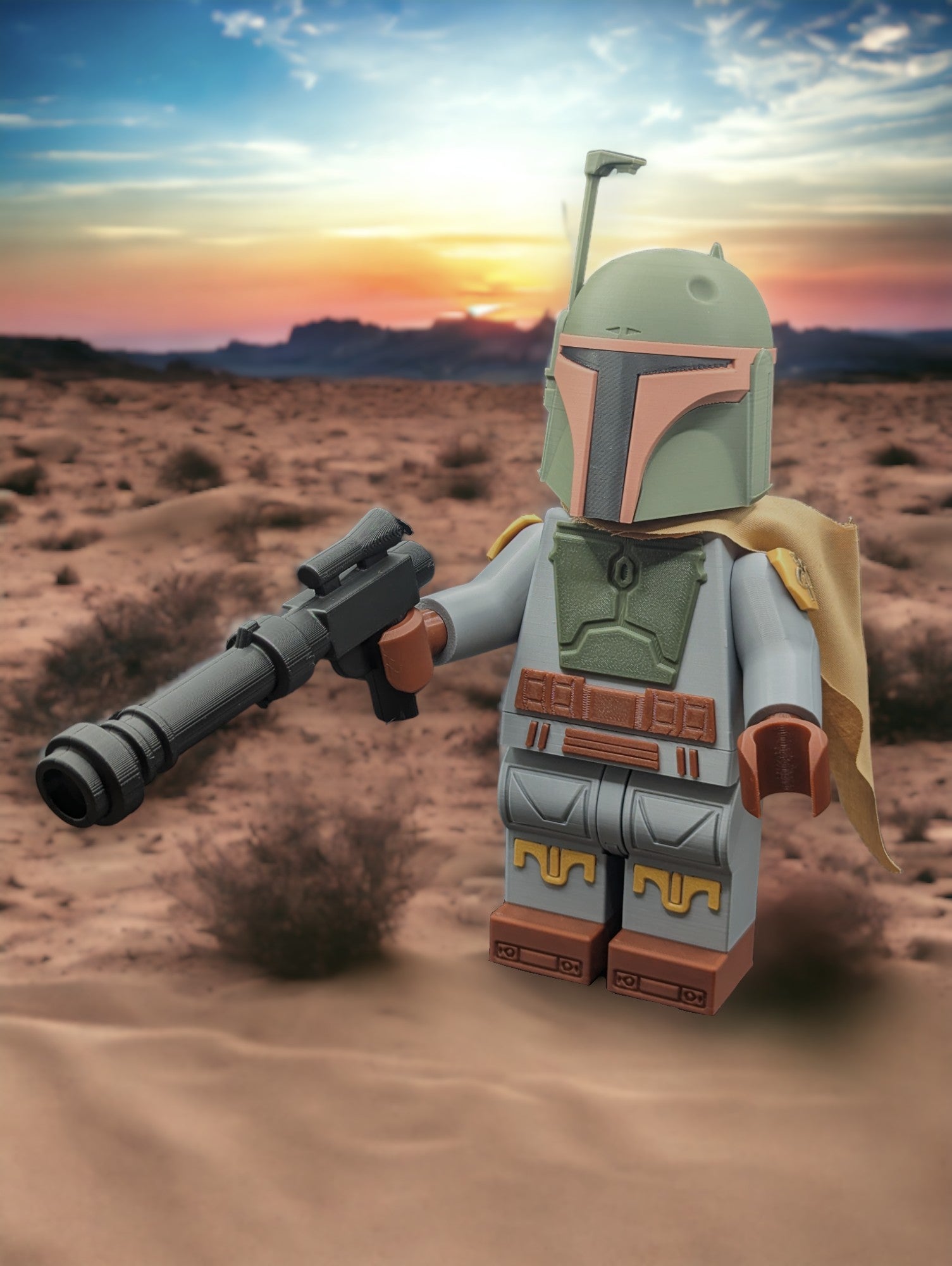 LEGO-inspired Star Wars Boba Fett Display Figure Collectible