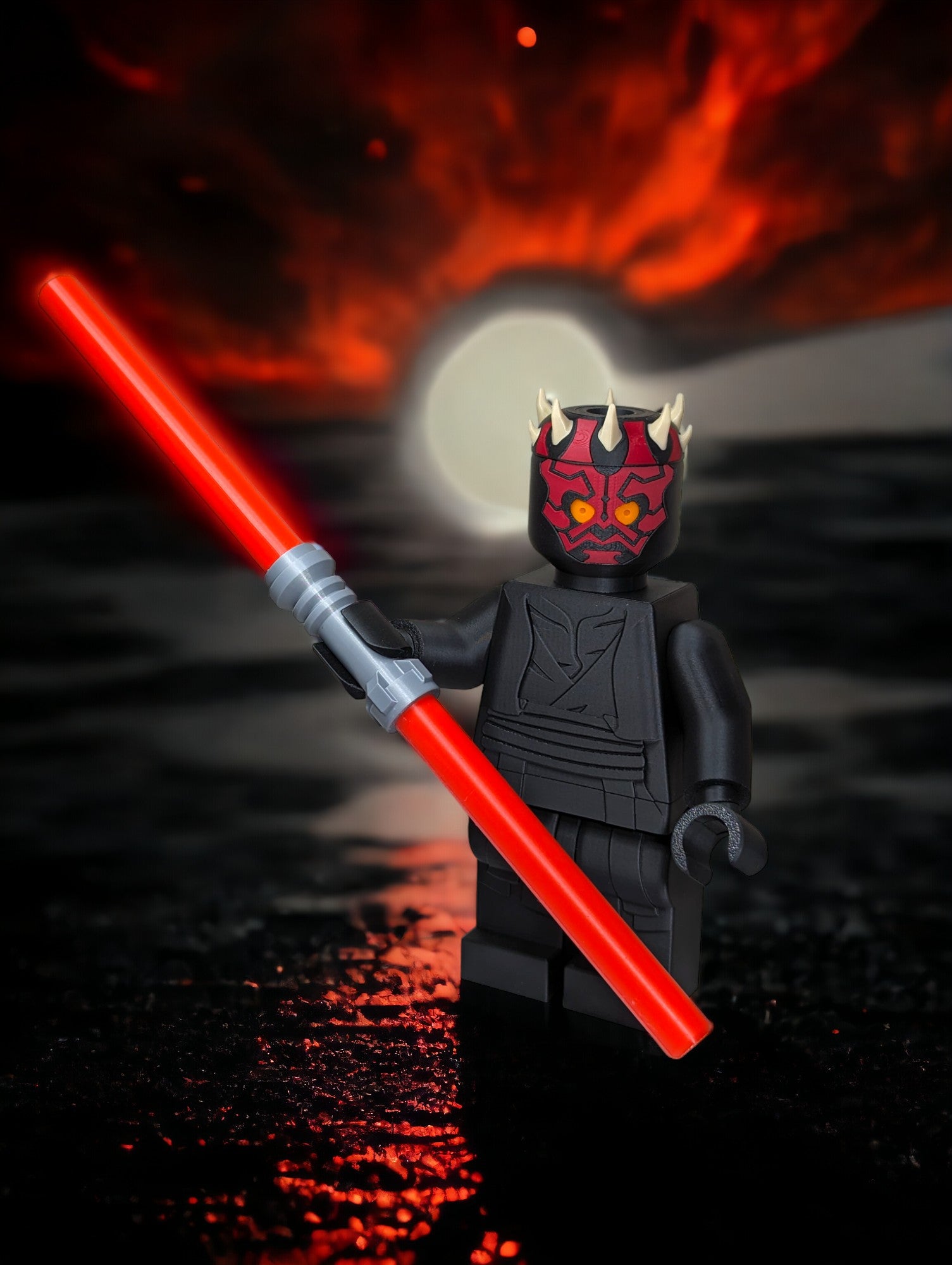 LEGO-inspired Star Wars Darth Maul Display Figure Collectible