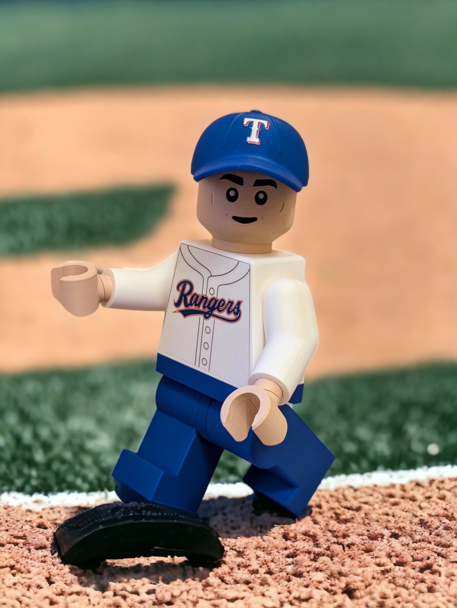 LEGO-inspired Texas Rangers Baseball Player Display Figure Collectible