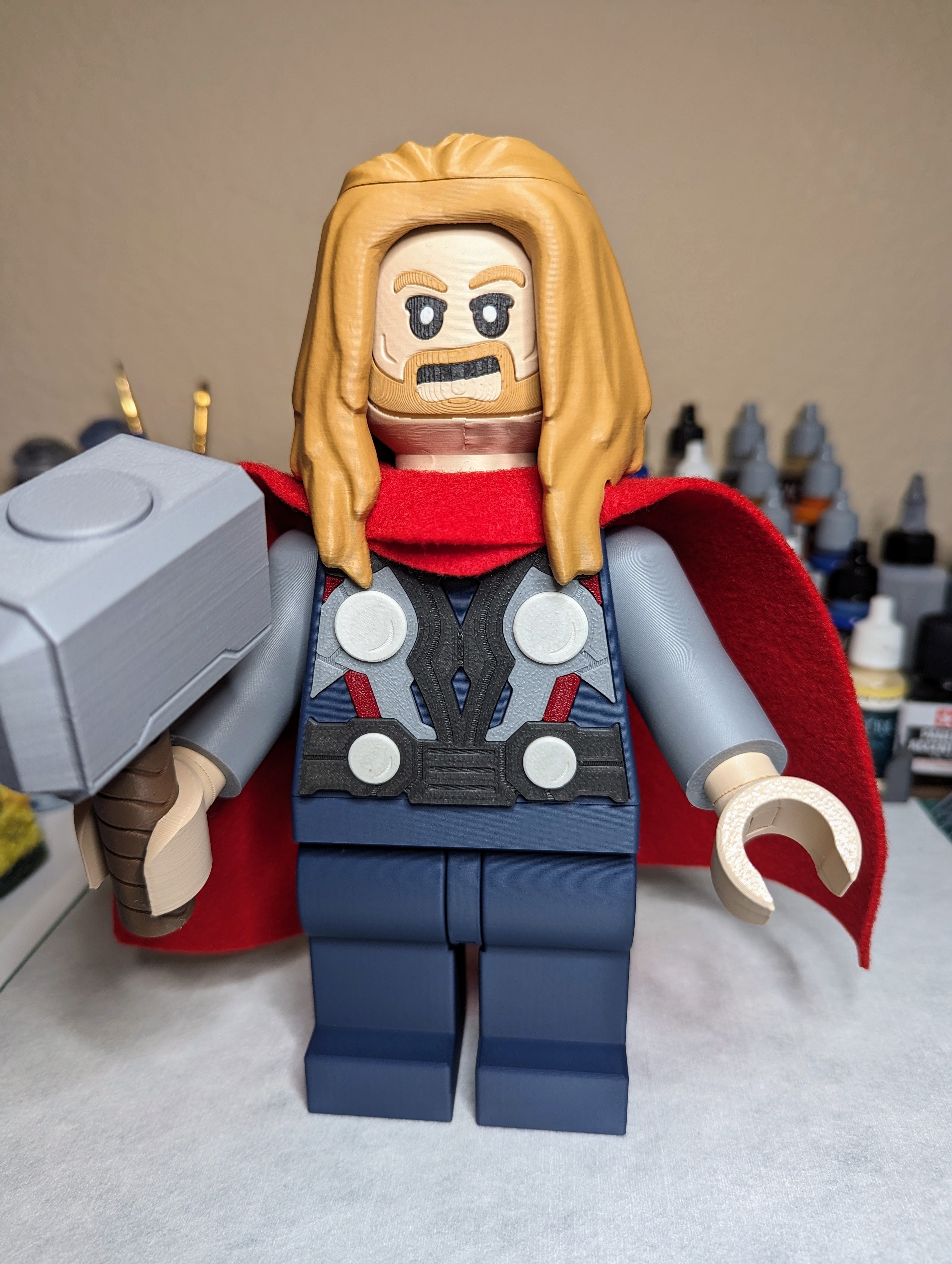 LEGO-inspired Marvel Thor Display Figure Collectible