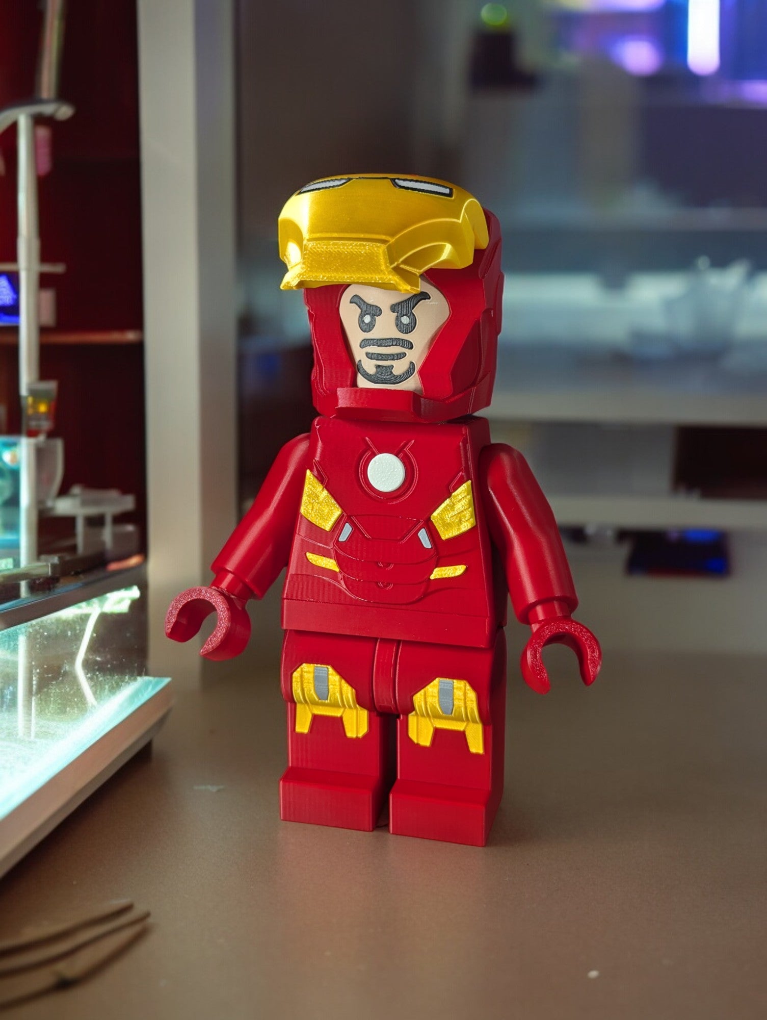 LEGO-inspired Marvel Ironman Display Figure Collectible