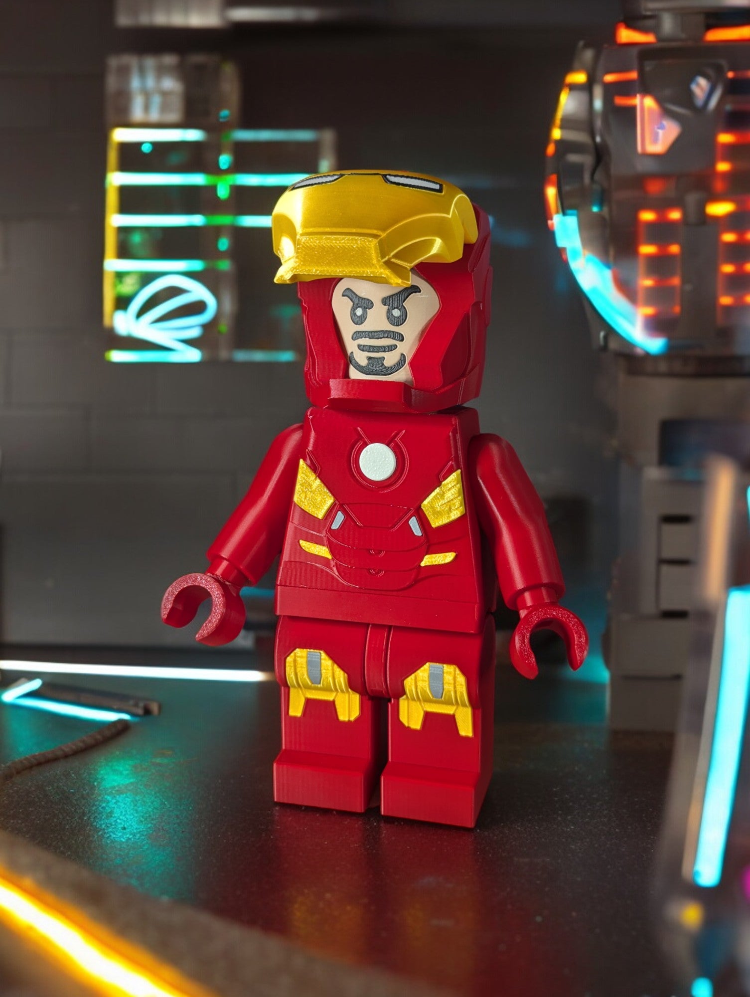 LEGO-inspired Marvel Ironman Display Figure Collectible