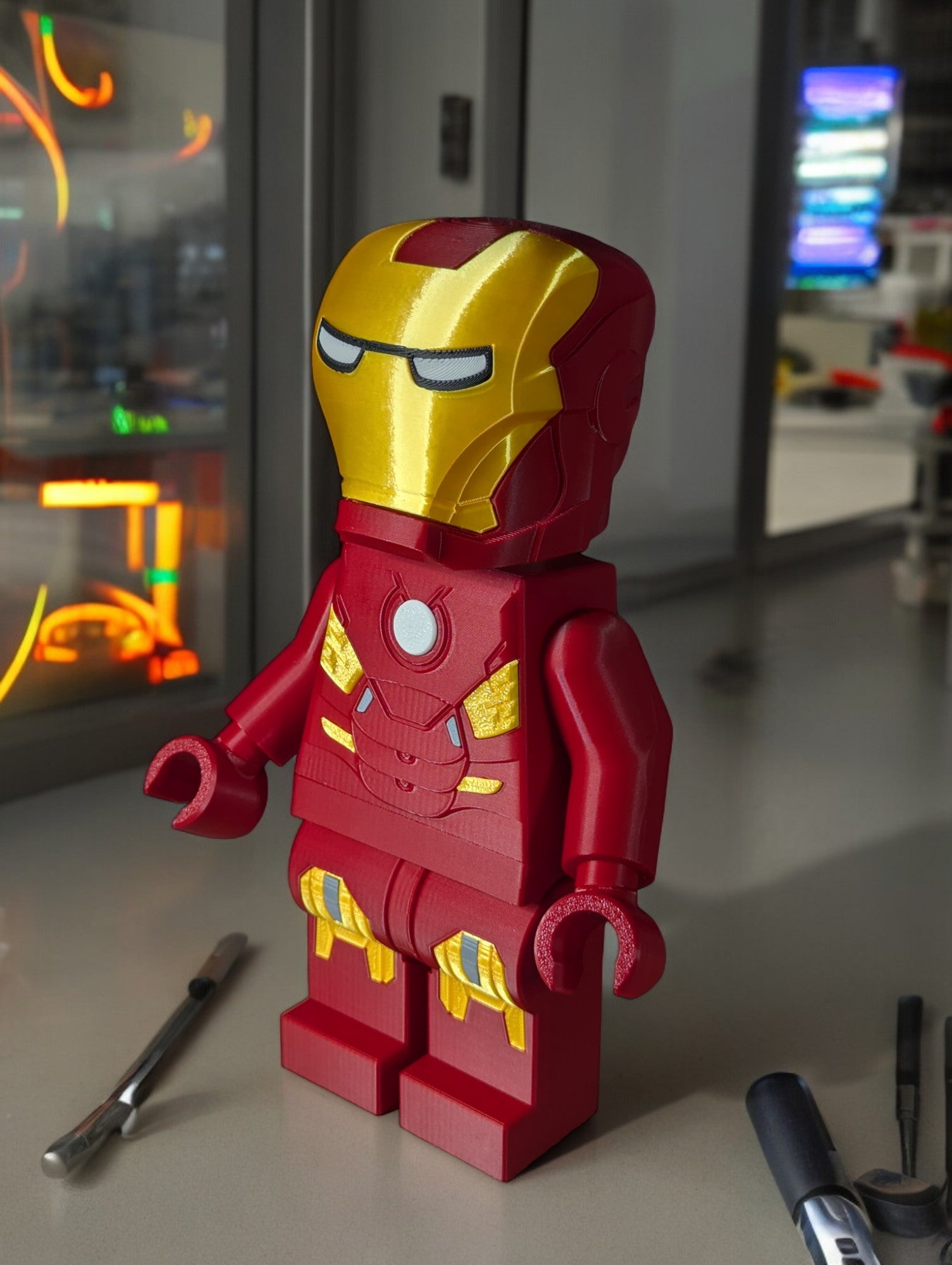 LEGO-inspired Marvel Ironman Display Figure Collectible
