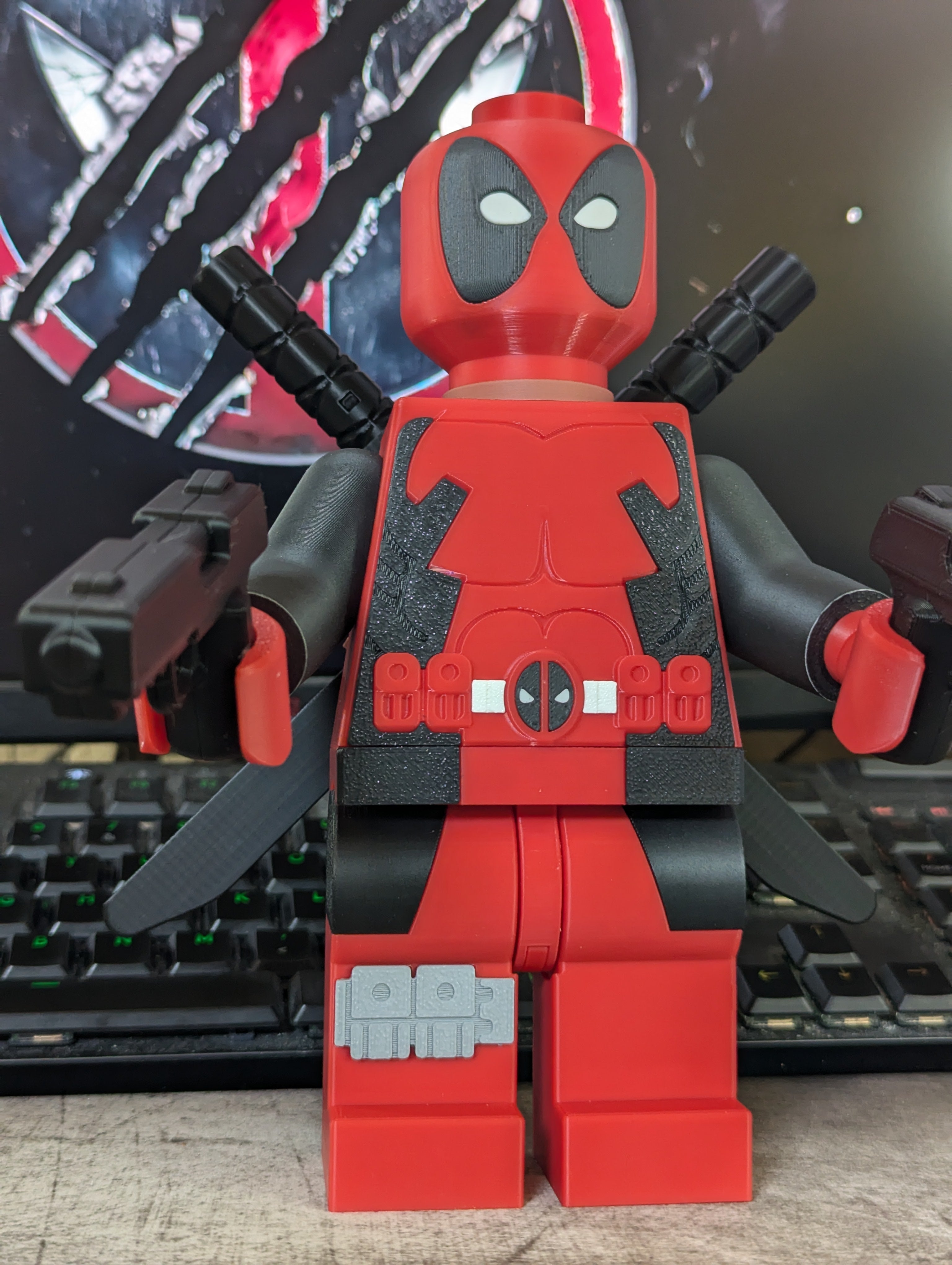 LEGO-inspired Marvel Deadpool Display Figure Collectible