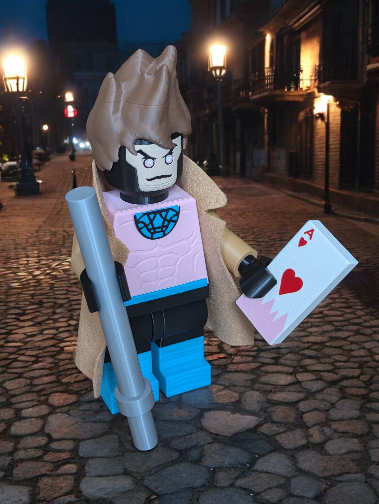 LEGO-inspired Marvel Gambit Display Figure Collectible