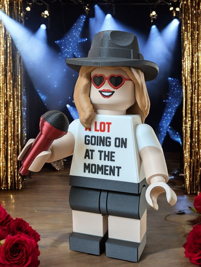 LEGO-inspired Taylor Swift - Red Eras Tour Display Figure Collectible