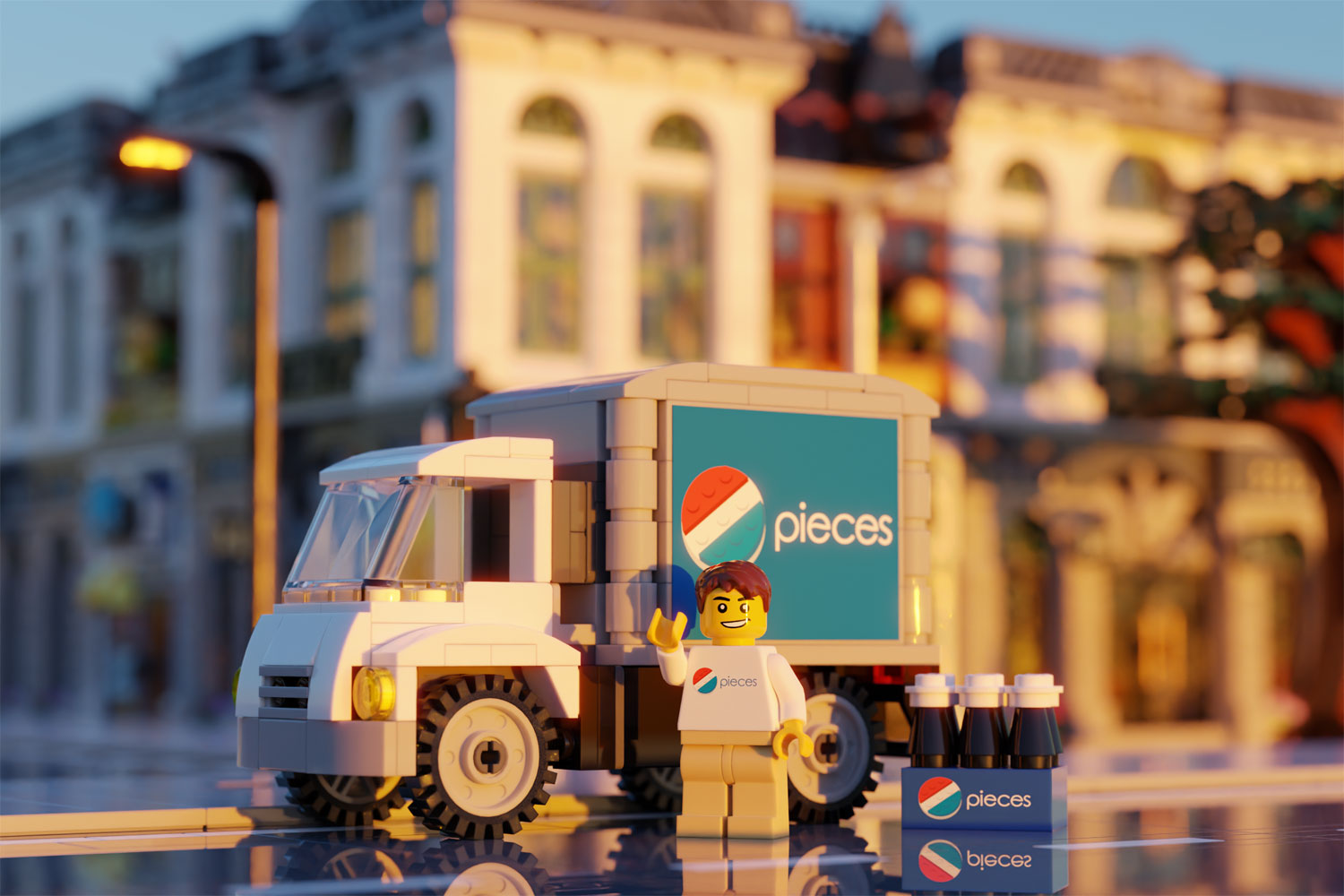 B3 Customs Pieces Soda Delivery Truck with Minifig