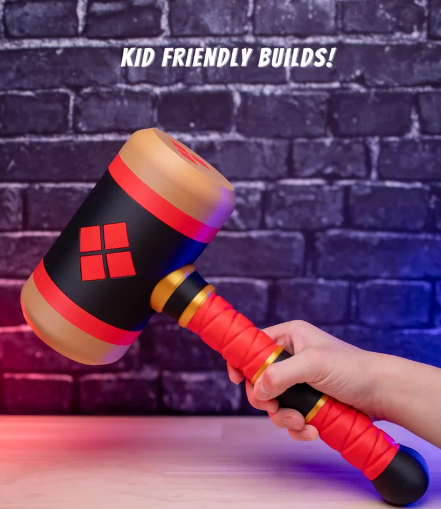 3D Printed Harley Quinn Hammer – 13" Cosplay Prop Replica