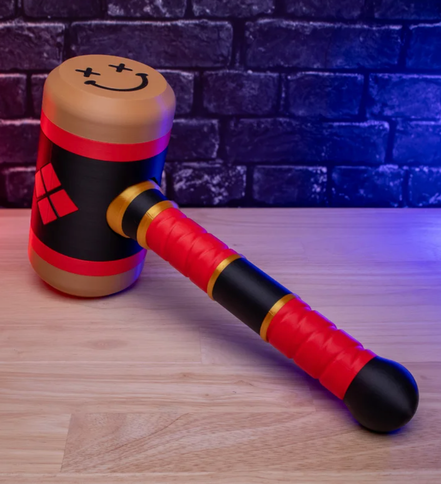 3D Printed Harley Quinn Hammer – 13" Cosplay Prop Replica